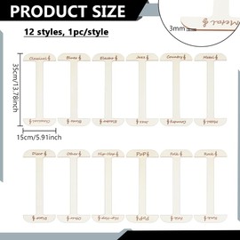 BENECREAT 12Pcs Wood Vinyl Record Dividers, 13.8x5.9Inch Record Dividers with Music Genre Tabs for Album Comic Magazine Organization