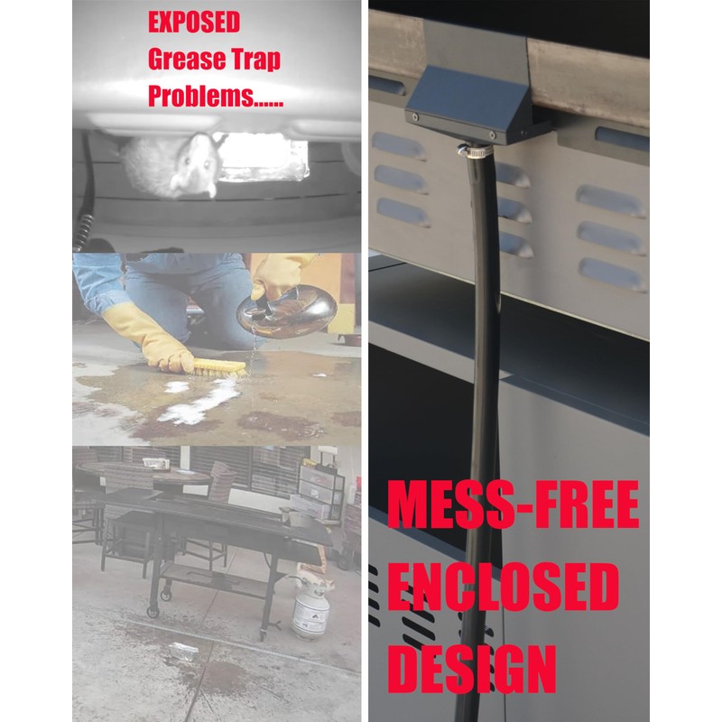 Rear Grease Drainage System for Blackstone Griddle, Equipped with Rear