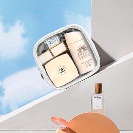 KOTORA Clear Makeup Bag Cosmetics Bag Mini Small Pouch Purse TSA Approved Toiletry Bags Zipper Pink Cute Pouches Make Up Travel Toiletry Car Accessories Essentials for Women Girls