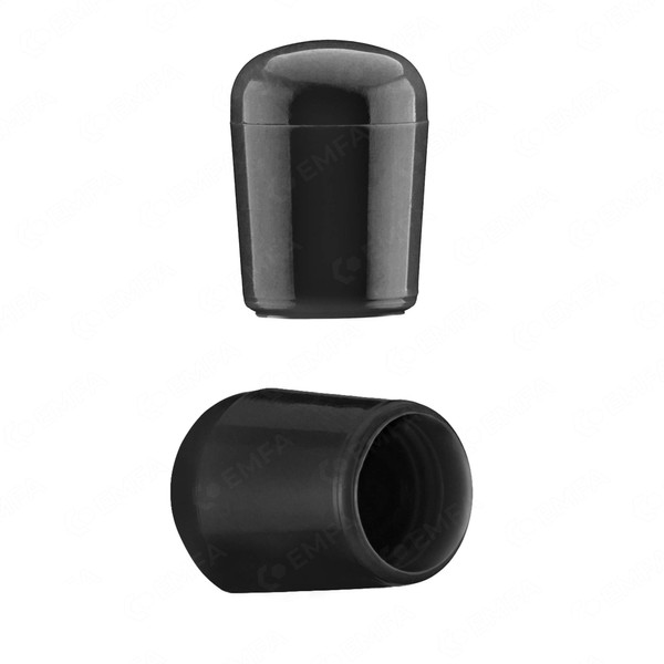 EMFA Caps for Round Pipes 12 mm Black (RAL 9005)