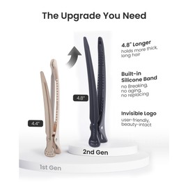 AIMIKE 4.8" Extended Hair Clips for Styling Larger Sections, 6 Pack Black