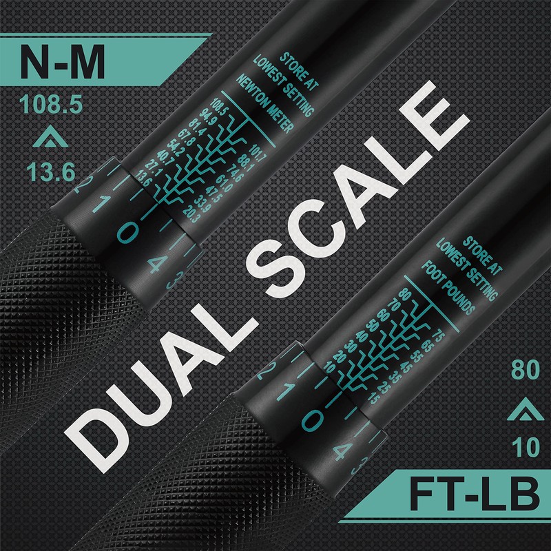 EPAuto 3/8-Inch Drive Click Torque Wrench, 10-80 ft-lb / 13.6-108.5