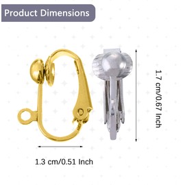 Clip-on Earring Converters,YOLLVKOT 48 Pieces Earring Hooks with Easy Open Loop for DIY Earring and Turn Any Studs or Pierced into Clip on, Silver and Gold