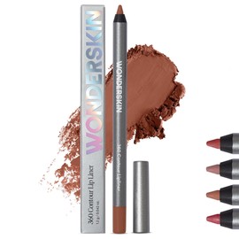 Wonderskin Lip Liner Pencil - 360 Contour Lipliner, Long Lasting, Sharpenable, Waterproof and Transfer-Proof Brown Lip Liner Pencil (Nutmeg)