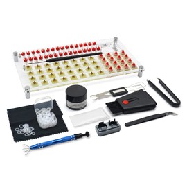 RunJRX YIMAGUJRX 32 Switches Acrylic Lube Station,Keyboard Lube Kit,Switch Opener,Switch Lube,Switch Puller,Keycap Puller,Switch Lube Tool for Custom Mechanical Keyboard (12Pcs)