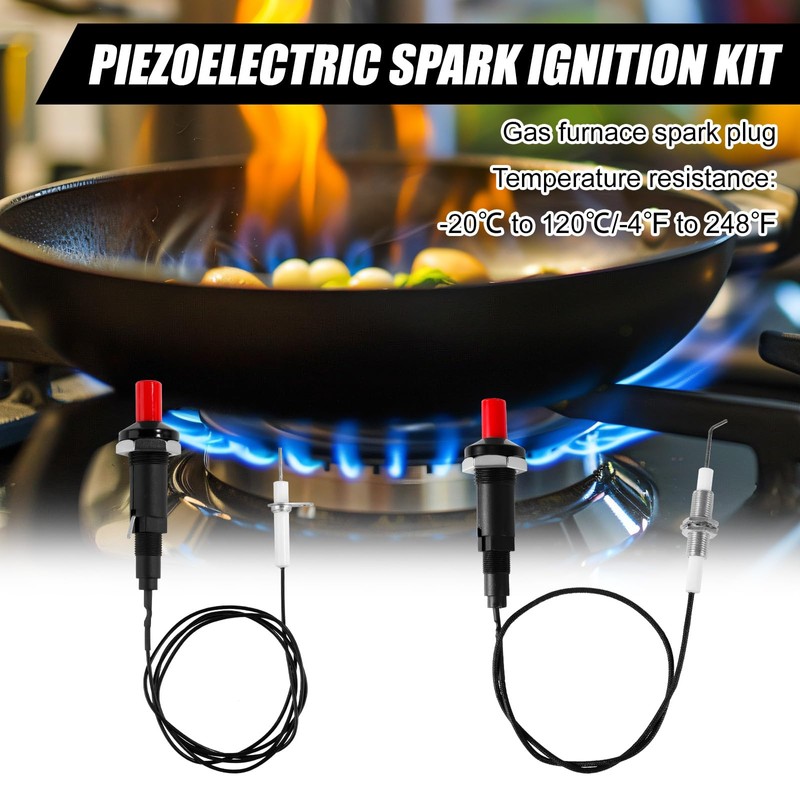 4 Sets Piezo Spark Igniter with 2 Replacement Switch, BBQ