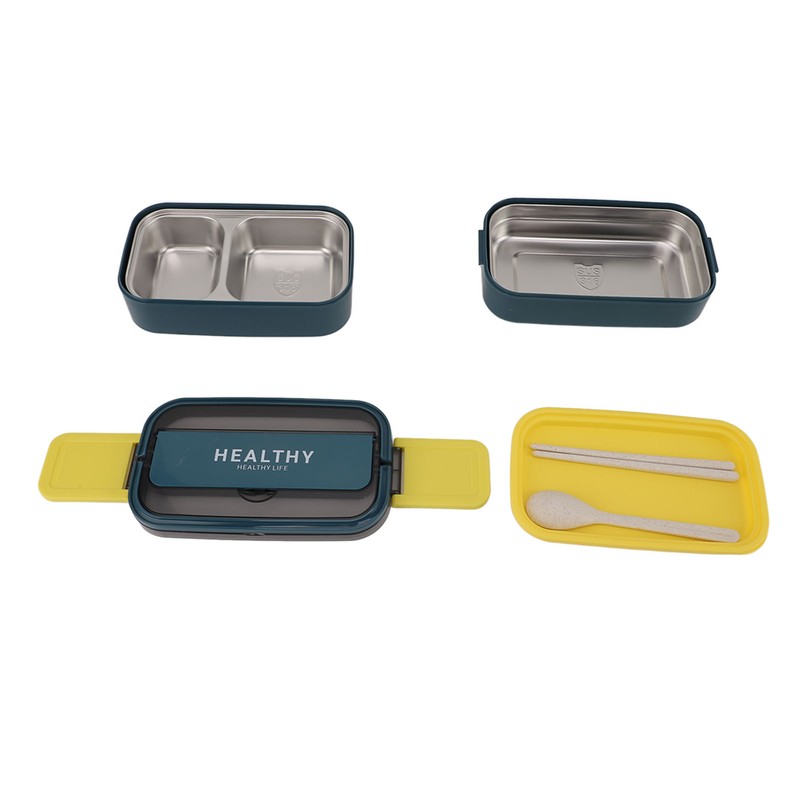 Double Layer Bento Box 316 Stainless Steel Compartment Portable Lunch