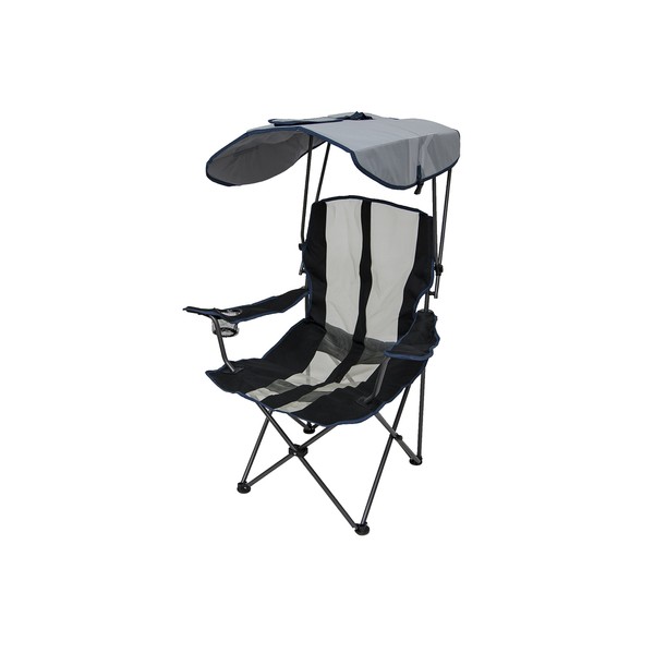 Kelsyus Original Canopy Chair - Foldable Chair for Camping, Tailgates, and Outdoor Events - Navy Stripe, 37"" x 24"" x 58"""