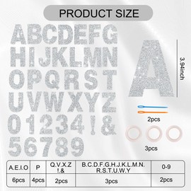 BEISHIDA 116 PCS A-Z Glitter Silver DIY Letter Banner Kit Make Your Own Banner，Including 111 Letters and Numbers 3 Rope and 2 Threading Device,Customized for Birthday Graduation Wedding Party Decor