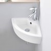 VASOYO Small Corner Bathroom Sink Wall Mount White Triangle Porcelain