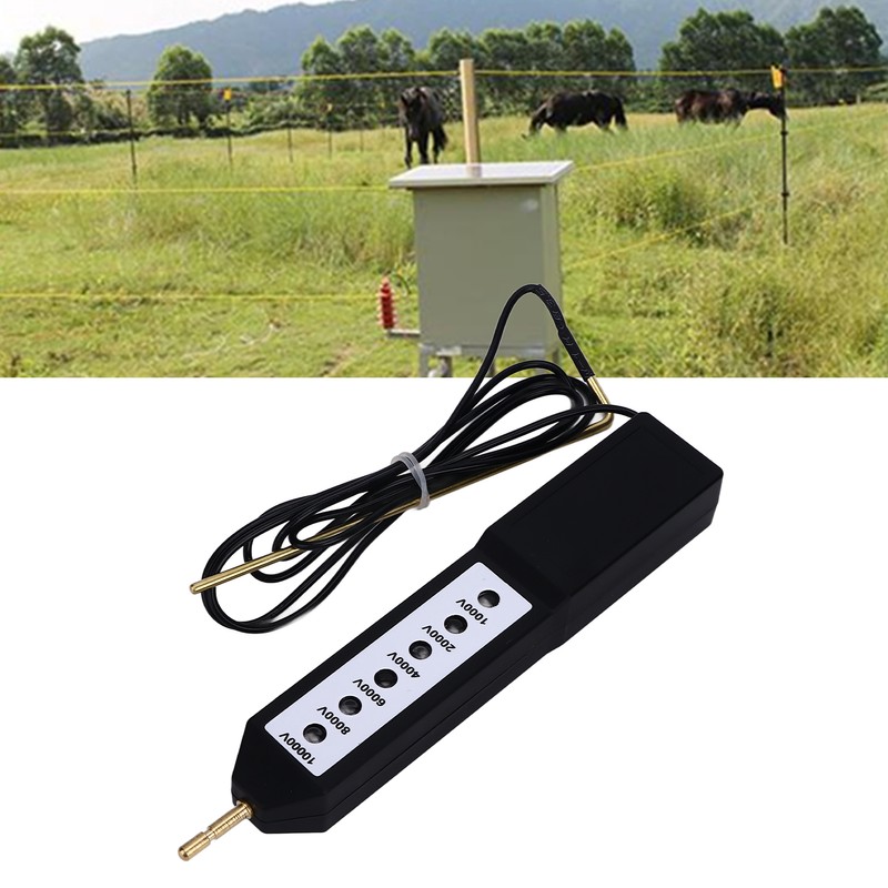 Electric Fence Tester Waterproof Voltage Meter 10KV Portable Tool with