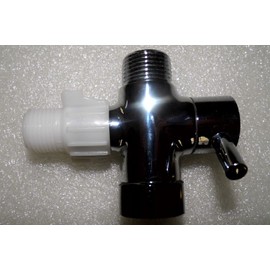 NUFLUSH Chrome plated brass T-adapter with Turn off  7/8 inch male, 1/2  inch female