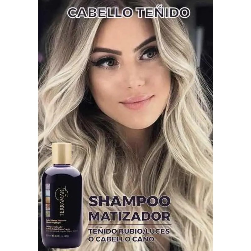 Shampoo Matizador Terramar Para Cabello Teñido Rubio Luces