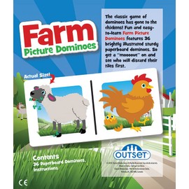 Picture Dominoes: Farm Themed Matching Game for prechoolers - Contains 36 Dominoes - for 2 or More Players Ages 3 and up by Outset