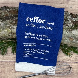 Crazy Dog T-Shirts Eeffoc Funny Backwards Coffee Definition Tea Towel