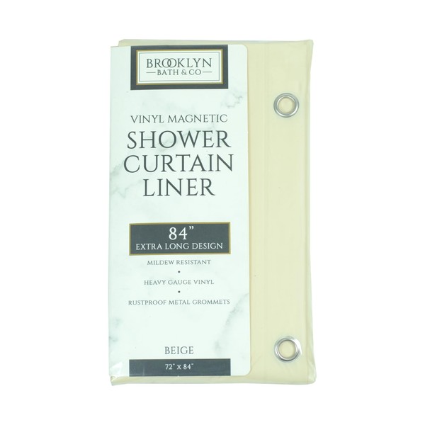Home Expressions Extra Long Magnetic Bottom Shower Curtain Liner with