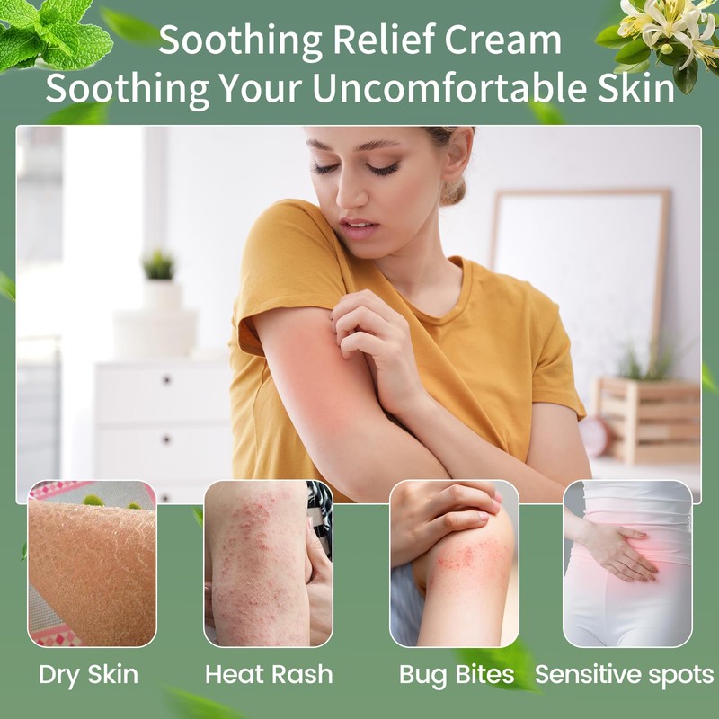 1-Pack Soothing Relief Cream, Herbal Moisturizer for Sensitive Skin