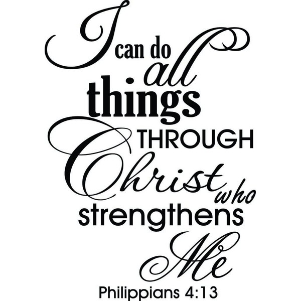 Ideogram Designs (16x23) I can do All Things Through Christ who Strengthens me Philippians 4:13. Vinyl Wall Decal Decor Quotes Sayings Inspirational Wall Art