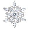 EVER FAITH Full CZ Marquise Shape Winter Snowflake Flower Brooch