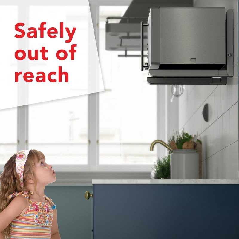 AVF Steel Universal Wall-Mounted Microwave Brackets in Silver (Set of