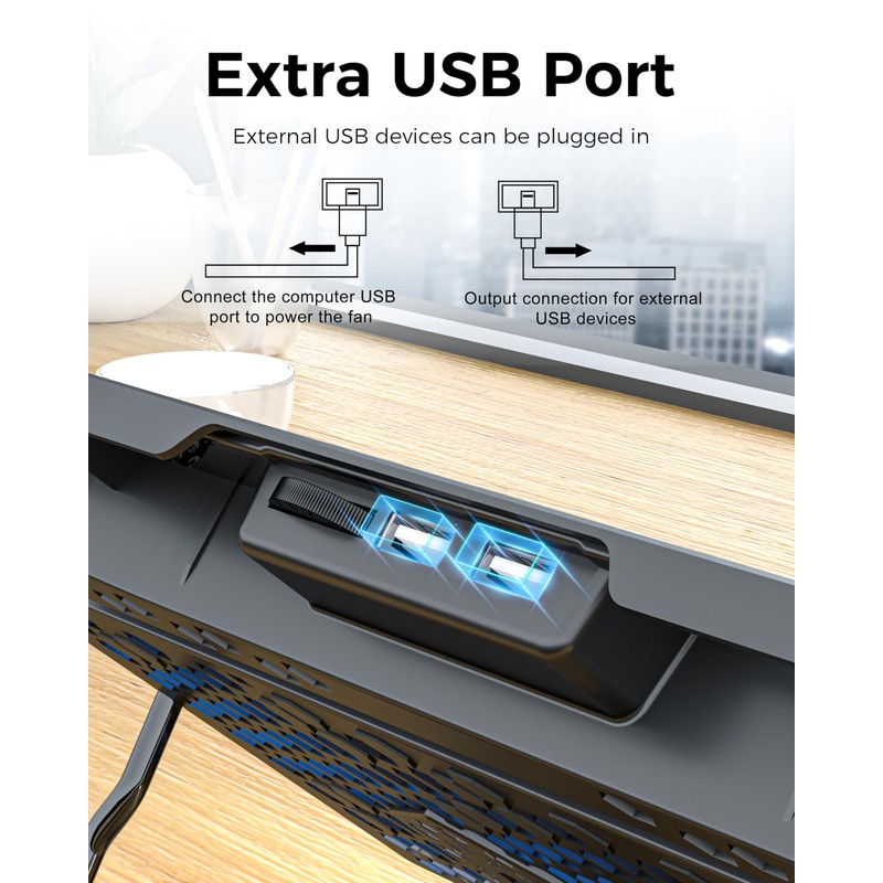 AICHESON Laptop Cooling Pad 5 Fans Up to 17.3 Inch