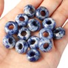 KYEYGWO Sodalite Large Hole Polished Stone Loose Beads for Jewelry