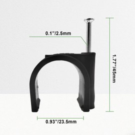 LOUZAGO 100 Pcs Pex Clamps, 1 Inch Pex Hangers Black Pex Fittings Half Clamps, J-Hook Pex Nail on Clamps for 1" OD Tubing Pipe, Pipe Support, Fixing Wire (23.5mm)