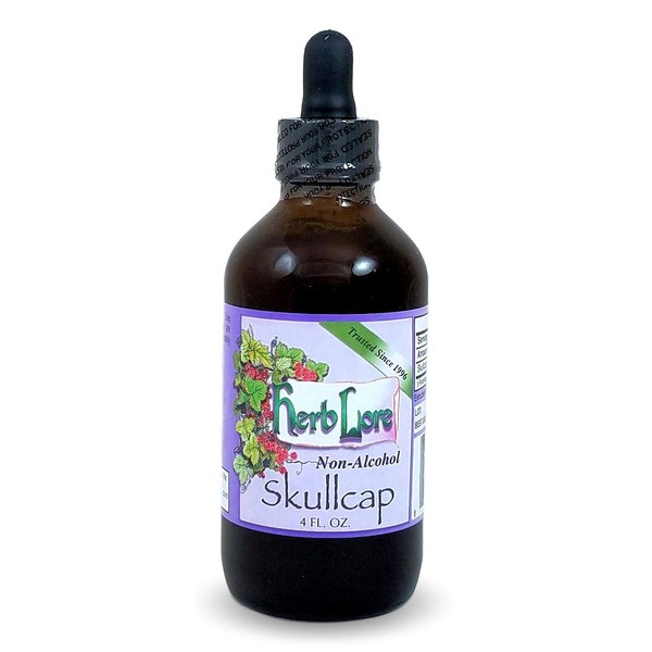 Herb Lore Skullcap Tincture - 4 fl oz - Alcohol Free Extract - Herbal Nervous System Support & Relaxation Drops for Kids and Adults - Scutellaria Lateriflora
