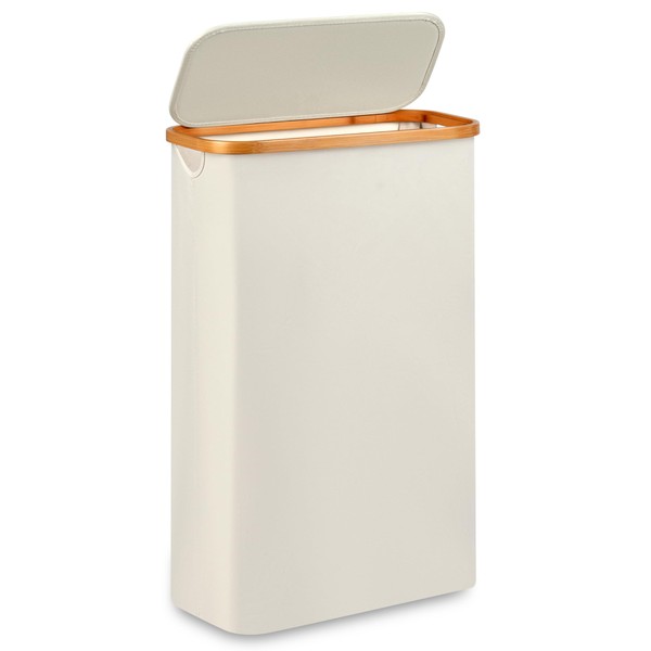 Merkisa Slim Laundry Basket,Tall laundry Hamper with Lid,60L Hamper for