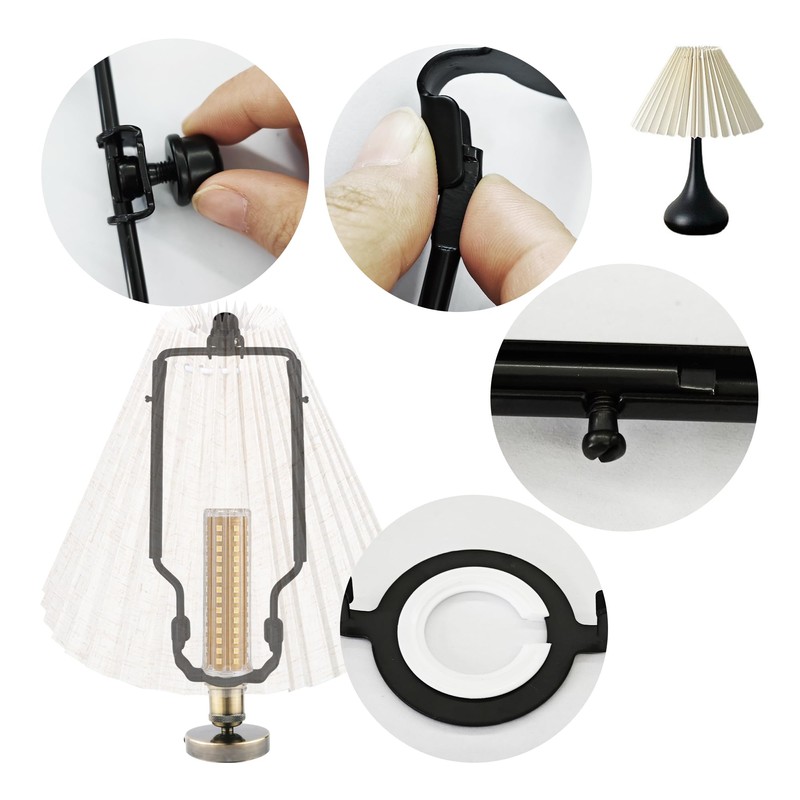 bociloy 2 Sets Adjustable Lamp Shade Harp Holder Kit, Fits