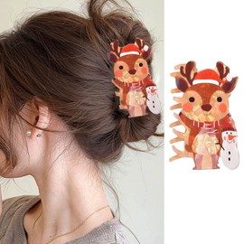 Christmas Hair Claw Clips Winter Hair Clips for Women Cute Hair Barrettes Green Christmas Tree Design Hair Clip Acrylic Large Hairgrip for Thick/Thin Daily Hair Wear Christmas Party Hair Accessories