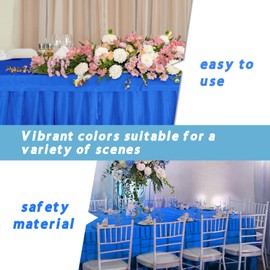 YANGTE 6 Pack Tablecloths Plastic Rectangle Table Covers 54 x 108 Inch Table Cloths for Indoor or Outdoor Parties Birthdays Weddings Picnics (Dark Blue)