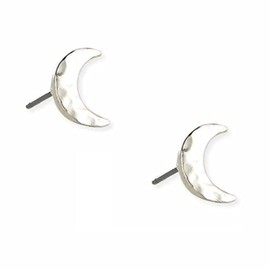 Zad Jewelry Literary Quotes Oscar Wilde Moonlight Moon Mini Stud Earrings, Silvertone