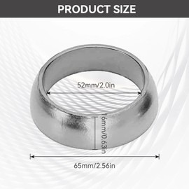Car Exhaust Gasket,52mm/2.0" Exhaust Manifold Gasket Graphite Donut Exhaust Flange Gasket Exhaust Pipe to Manifold Connection for Car