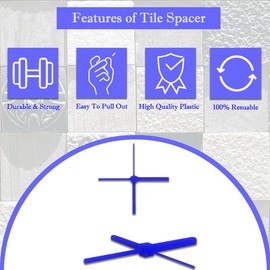 Tiled Up Tile Spacers for The Correct Placement - Plastic Slab Spacers - 1, 2, 3, 4 mm Tile Spacer - Blue 50 pcs Tile Levelers - Cross Shaped Spacer for Tile Fixing, Mat Road, Mat Garden, Slab Tile