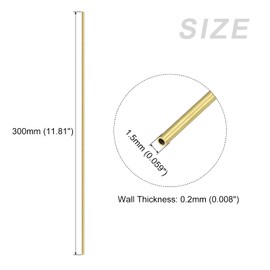 METALLIXITY Brass Pipe (1.5mm OD x 0.2mm Wall D x 300mm L) 4pcs Straight Pipe - Home Textiles Machinery DIY Crafts