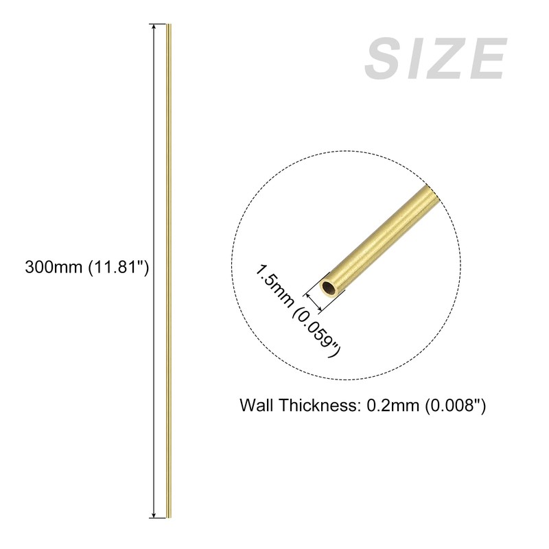 METALLIXITY Brass Pipe (1.5mm OD x 0.2mm Wall D x