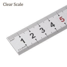 Kozelo Stainless Steel Ruler - [20cm/8 Inch x 1 Inch] Double Reading Straight Edge Metal Measuring Tools for Architectural Design Use