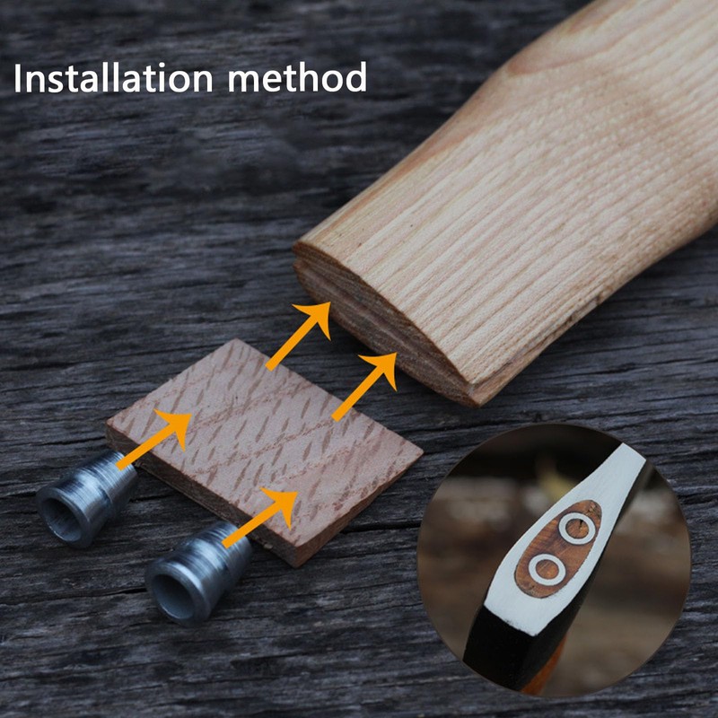 Axe Handle Replacement, 13in+11in Hickory Hatchet Handle Replacement for Camping