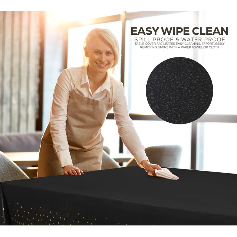 Utopia Kitchen Plastic Table Cloth Disposable (12 Pack - 54x108