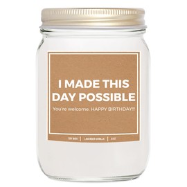 You Nique Designs Daughter Birthday Gifts from Mom, Mother - 8 oz Candle for Daughter Birthday Ideas, Cool, Funny, Unique - Lavender Vanilla Scent, Natural White Soy Wax 482 (Mahogany Teakwood)