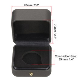 PATIKIL Coin Display Box Coin Presentation Display Box Coin Box Coin Case Coin Holder Fits 35mm Coins for Silver Dollar Collectors Gray