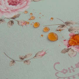 YEESSION Floral Print Square Tablecloth 38 x 38 Inch Stain Resistant and Waterproof Wine Table Cover for Kitchen Dining Indoor Outdoor Buffet Tabletop Decoration Light (Green)