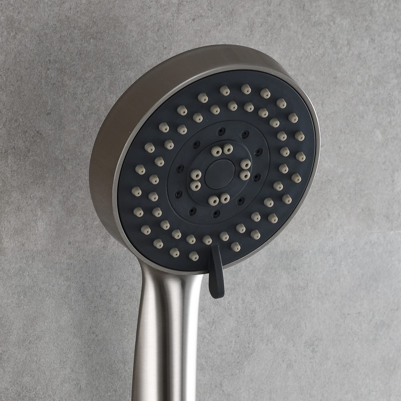 Tecmolog BS144NAF Brushed Nickel Shower Head with 5 Jet Types