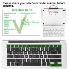 MMDW Thai Language Silicone Keyboard Cover Skin for MacBook Pro 13" 15" 17" (2015 or Older Version),for MacBook Air 13" A1369/A1466,USA Layout Protective Skin,Black