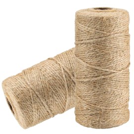 YZSFIRM 1.5mm 656ft Natural Jute Garden Rope - 2 Roll Brown Hemp Twine