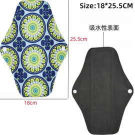 KUMUROETA Washable Sanitary Napkins, Cloth Sanitary Napkins, Washable and Reusable Sanitary Supplies, Soft Cotton, Skin-friendly, Bamboo Charcoal Sanitary Napkins, Undyed, Unbleached, Breathable,