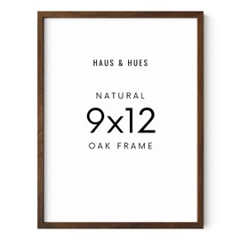 Haus and Hues 9x12 Picture Frame - 9 X 12 Frame Wooden Picture Frames for Crafts, 9x12 Frame Wood Picture Frames, 9 X 12 Picture Frame Natural Wood Frames,12x9 Picture Frame Wood (Standalone Walnut Oak Frame Set of 1)