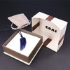 COAI Wolf Tooth Leather Cord Sodalite Blue Stone Necklace