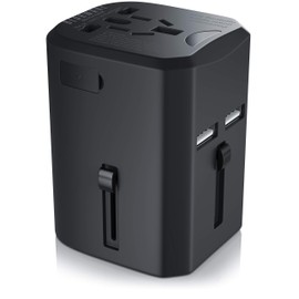CSL Travel Adapter with USB Charger Universal Travel Plug Charger Travel Socket Adapter Worldwide for Over 140 Countries USA England China Japan Australia Thailand Canada UK etc.